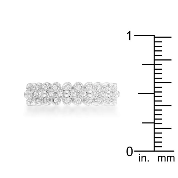 5mm classic eternity ring with round cubic zirconia and rhodium plated over lead free alloy (brass)