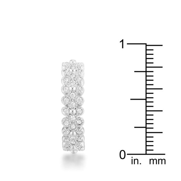 Textured bezel-set round cubic zirconia eternity ring with 1 ct total carat weight
