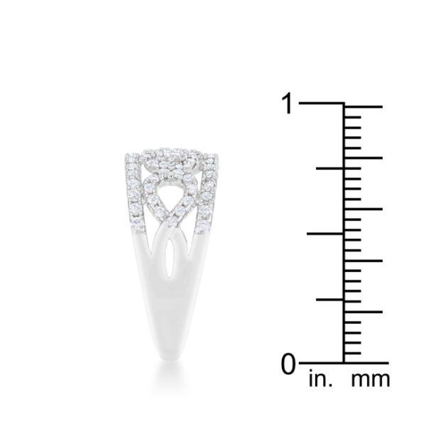 Clear cubic zirconia pave-set contemporary band ring with 0.5 ct total carat weight.
