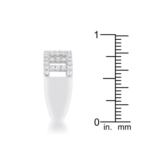 3.7mm contemporary band ring with round purple cubic zirconia in a pave setting