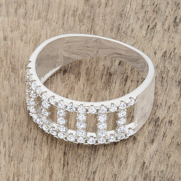 Purple cubic zirconia contemporary band ring with 0.5 ct total carat weight