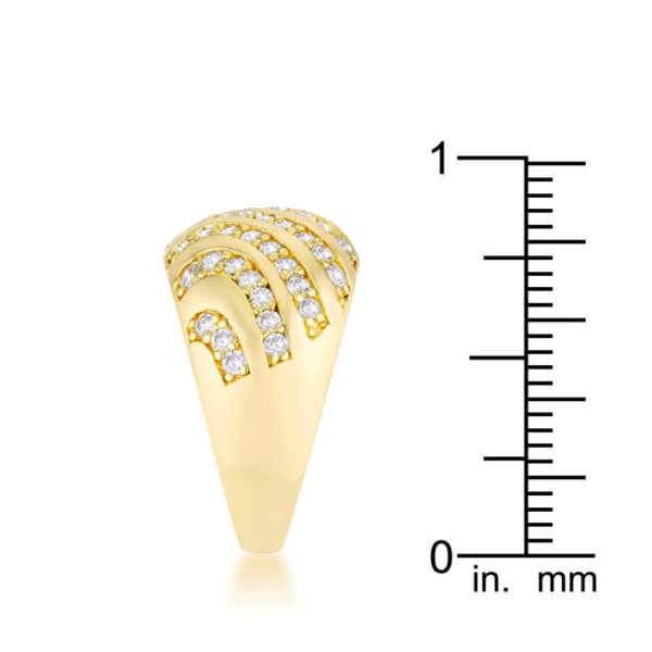 Contemporary dome ring in gold tone over lead free alloy (brass) with a 0.95mm width
