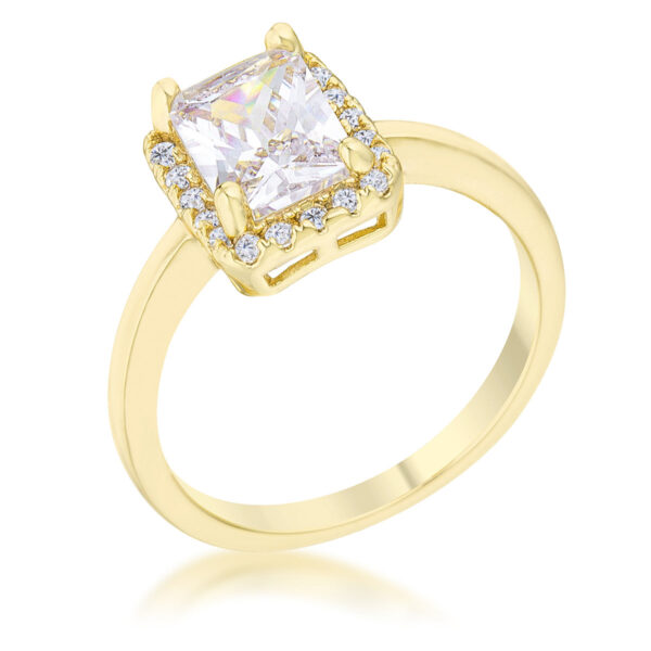 Mariane classic cocktail ring with round cubic zirconia in pave, 2 ct total weight, and gold tone over lead free alloy (brass).