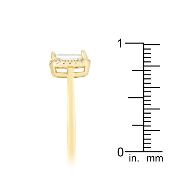 Mariane classic cocktail ring with 14K fineness, round cubic zirconia in pave, and gold tone over lead free alloy (brass).