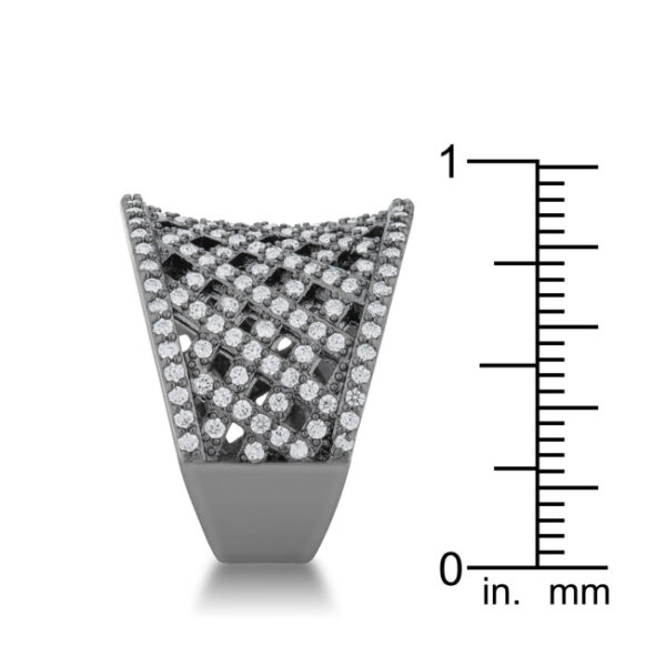 Contemporary woven-style ring with 1.4 ct total carat weight of round pave-set cubic zirconia