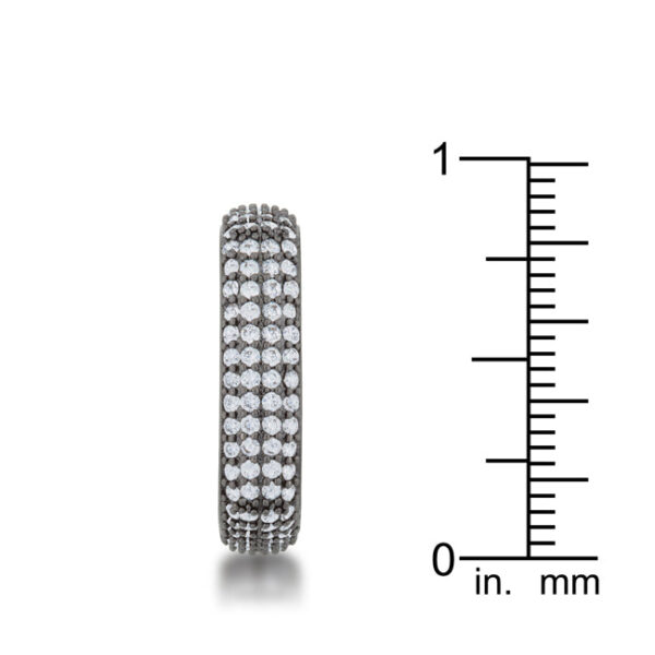Square band ring with 1.29 ct total carat weight of round cubic zirconia.