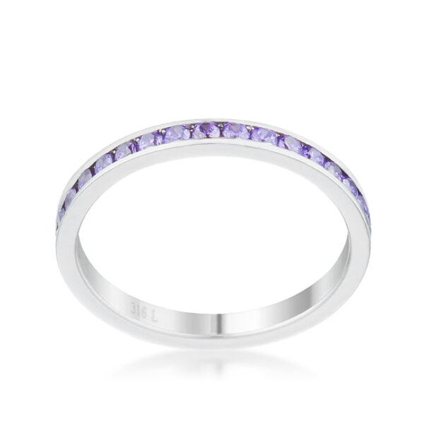 Side angle of the silvertone plated band showing its width and profile