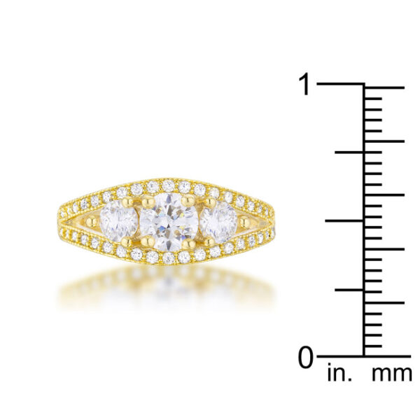 Round cubic zirconia in a pave setting with 1.45 ct total carat weight.