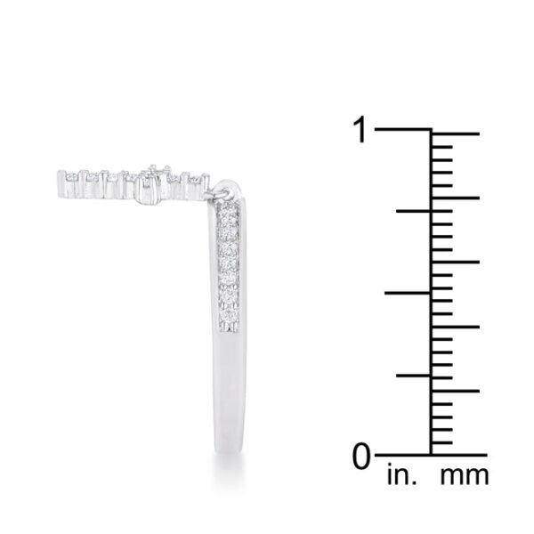 Classic cross charm ring with round 1.15 Mm cubic zirconia accent stones.