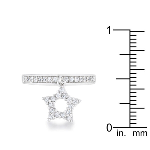 Side view of the ring showing the 2.25mm band width and rhodium plated finish