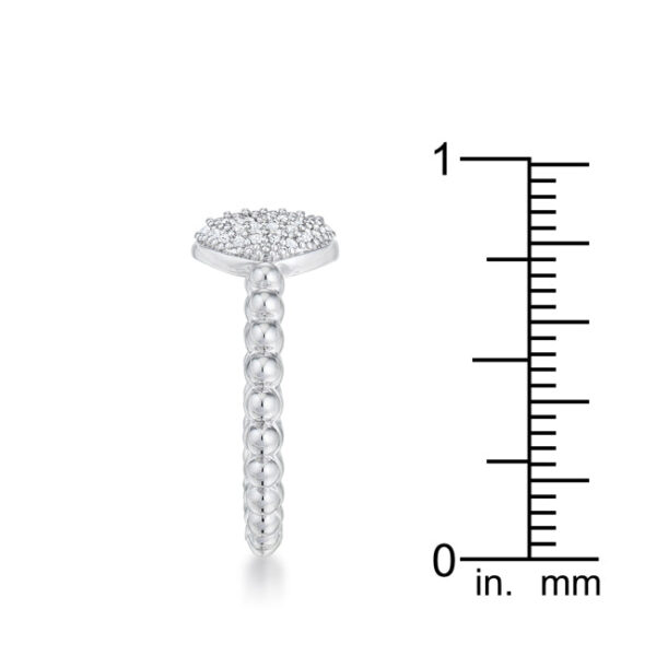 Close-up of the cubic zirconia stones on the rhodium plated ring