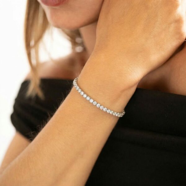 6.5 + 1 Stainless Steel CZ Tennis Bracelet - alternate view 2