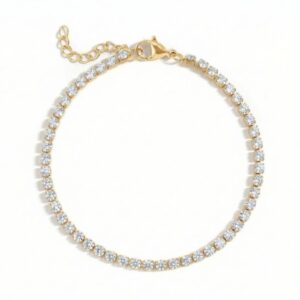 6.5 + 1 18 Karat Gold PVD Stainless Steel CZ Tennis Bracelet