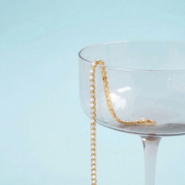 6.5 + 1 18 Karat Gold PVD Stainless Steel CZ Tennis Bracelet - alternate view 3
