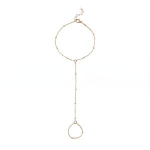 7.5 + 1 18 Karat Gold PVD Stainless Steel Satellite Hand Chain
