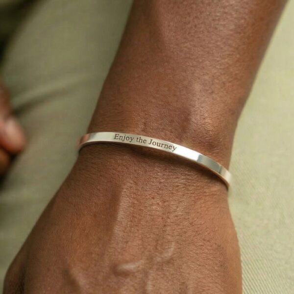 Stainless Steel Enjoy the Journey Cuff Bracelet - alternate view 3