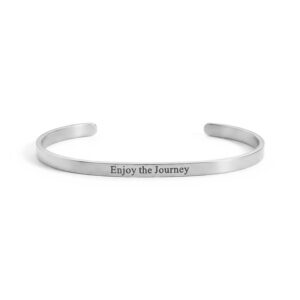 Stainless Steel Enjoy the Journey Cuff Bracelet