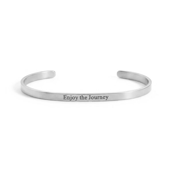 Stainless Steel Enjoy the Journey Cuff Bracelet