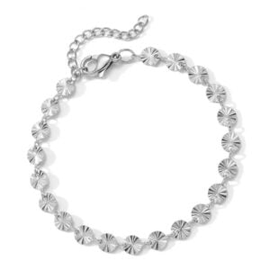 6.5 + 1 Stainless Steel Sunburst Bracelet