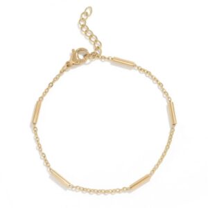 6.5 + 1 18 Karat Gold PVD Satellite Bar Bracelet