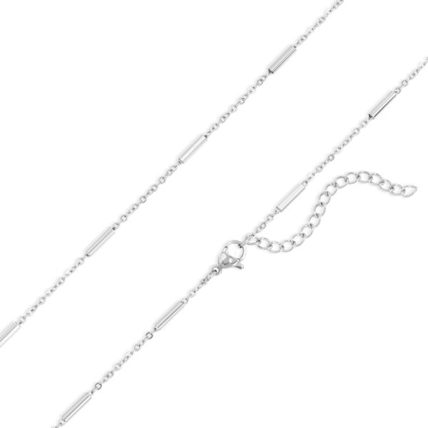 16 + 2 Stainless Steel Satellite Bar Necklace - alternate view 2