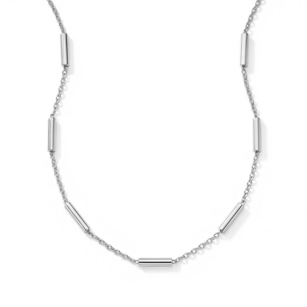16 + 2 Stainless Steel Satellite Bar Necklace