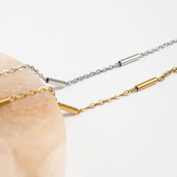 6.5 + 1 Stainless Steel Satellite Bar Bracelet - alternate view 3