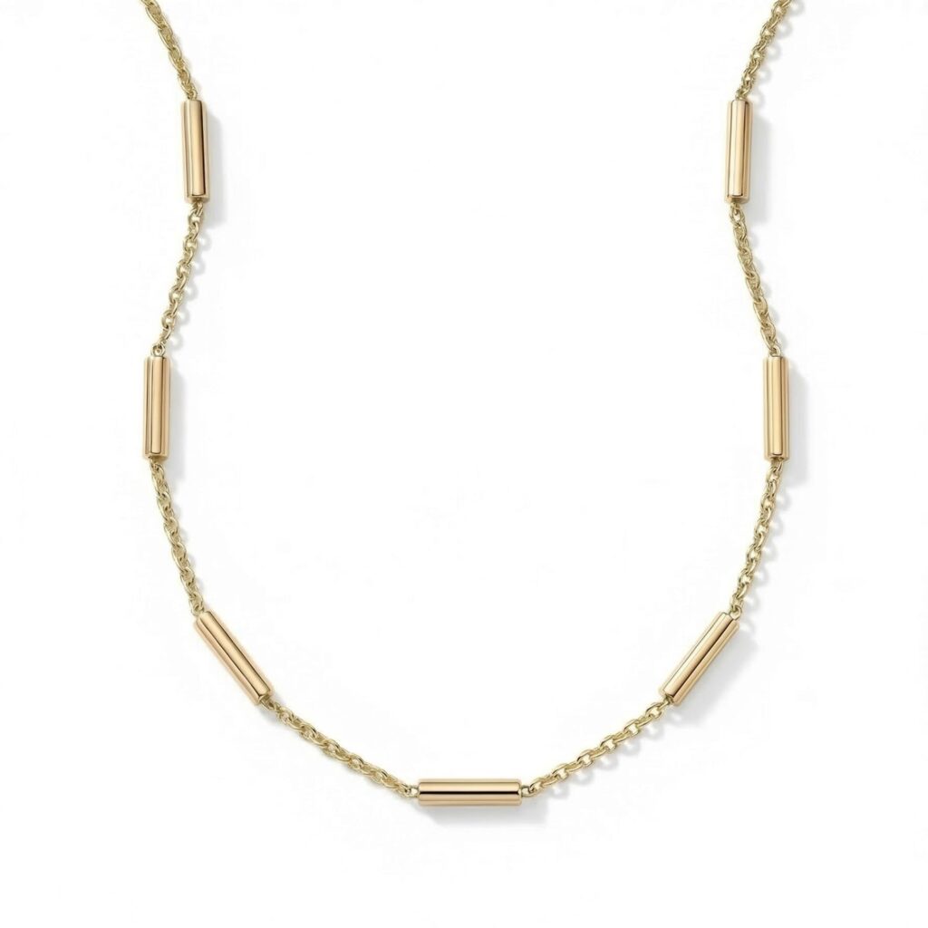 16 + 2 18 Karat Gold PVD Stainless Steel Satellite Bar Necklace