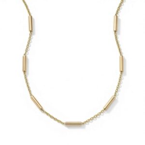 16 + 2 18 Karat Gold PVD Stainless Steel Satellite Bar Necklace