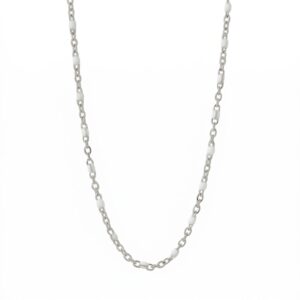 16 + 2 Stainless Steel White Confetti Satellite Necklace