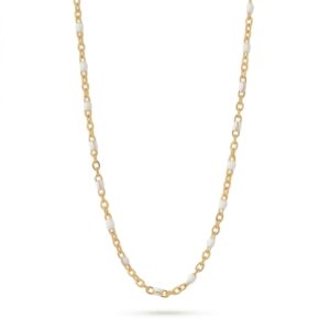 16 + 2 18 Karat Gold PVD Stainless Steel White Confetti Satellite Necklace