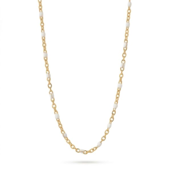 16 + 2 18 Karat Gold PVD Stainless Steel White Confetti Satellite Necklace