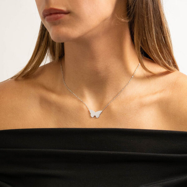 18 + 2 Stainless Steel Butterfly Necklace - alternate view 2