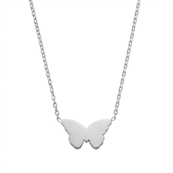 18 + 2 Stainless Steel Butterfly Necklace