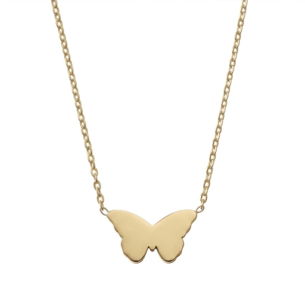 18 + 2 18 Karat Gold PVD Stainless Steel Butterfly Necklace