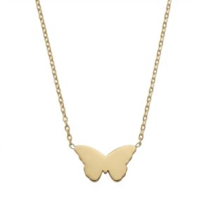 18 + 2 18 Karat Gold PVD Stainless Steel Butterfly Necklace