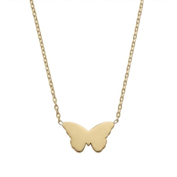 18 + 2 18 Karat Gold PVD Stainless Steel Butterfly Necklace