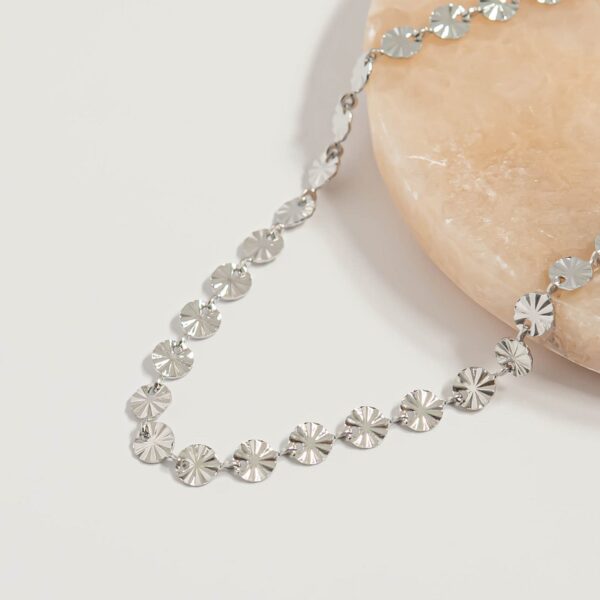 16 + 2 Stainless Steel Sunburst Necklace - alternate view 3