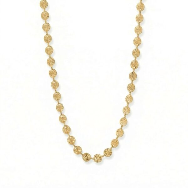 18 Karat Gold PVD Stainless Steel Sunburst Necklace