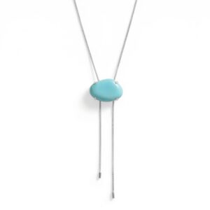 20 + 2 Stainless Steel Imitation Turquoise Bolo Necklace