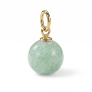 18 Karat Gold PVD Stainless Steel Round Amazonite Charm