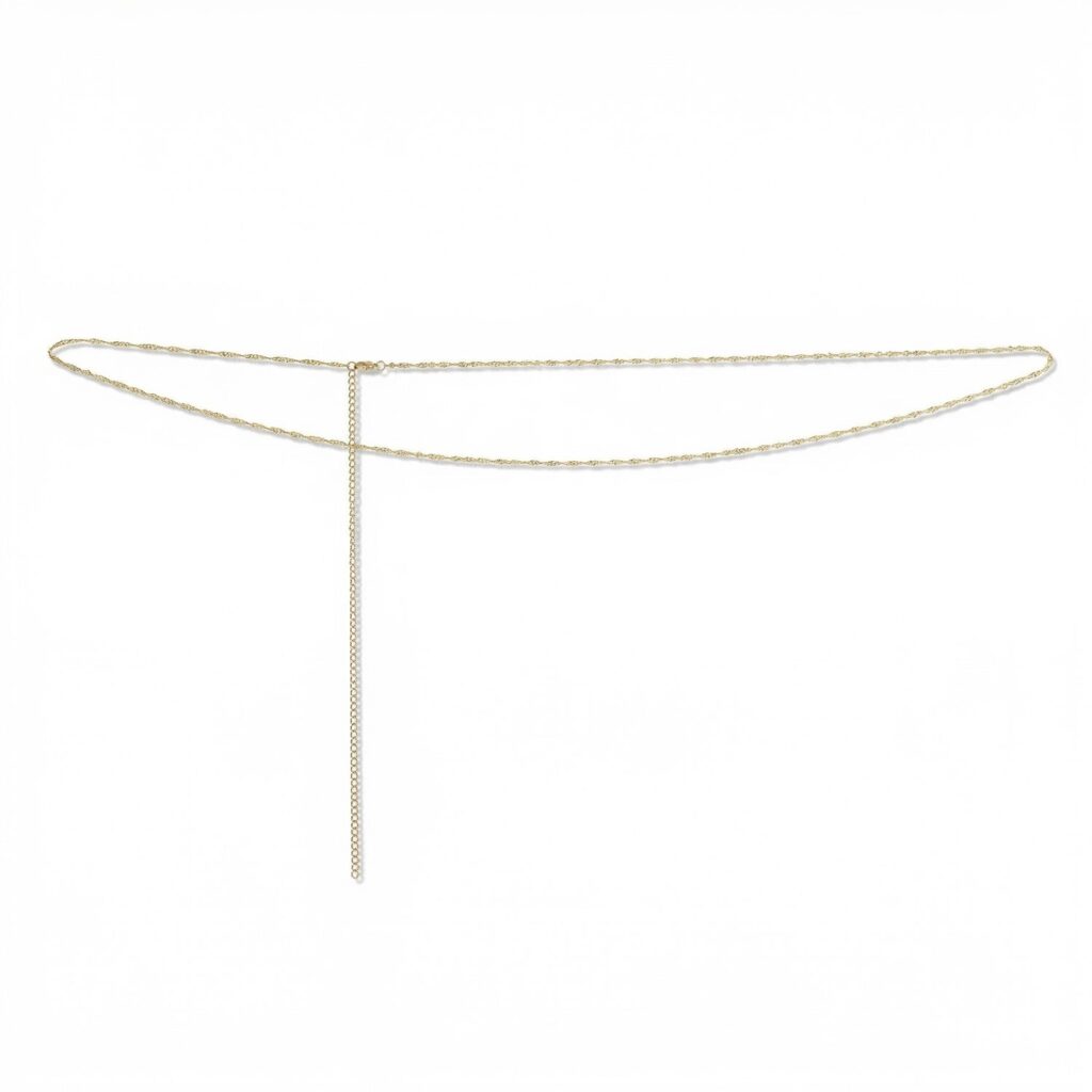 31 + 4 18 Karat Gold PVD Stainless Steel Singapore Waist Chain