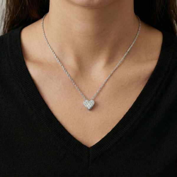16 + 2 Pave CZ Heart MOM Necklace - alternate view 4