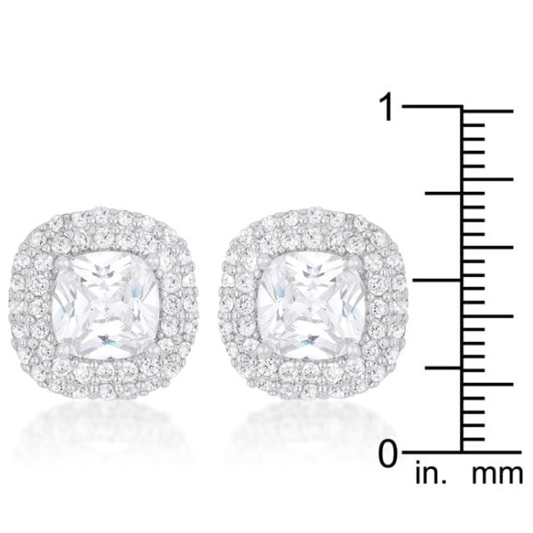 The earrings shown at an angle to display the setting depth