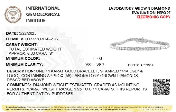 KJ00223B.RD 6 21G certificate