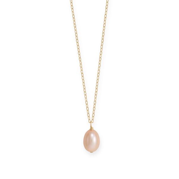 16 + 2 14/20 Gold Filled Natural Color Cultured Freshwater Rice Pearl Necklace