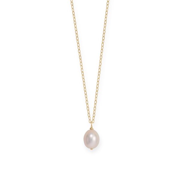 16 + 2 14/20 Gold Filled Natural Color Cultured Freshwater Rice Pearl Necklace - alternate view 2