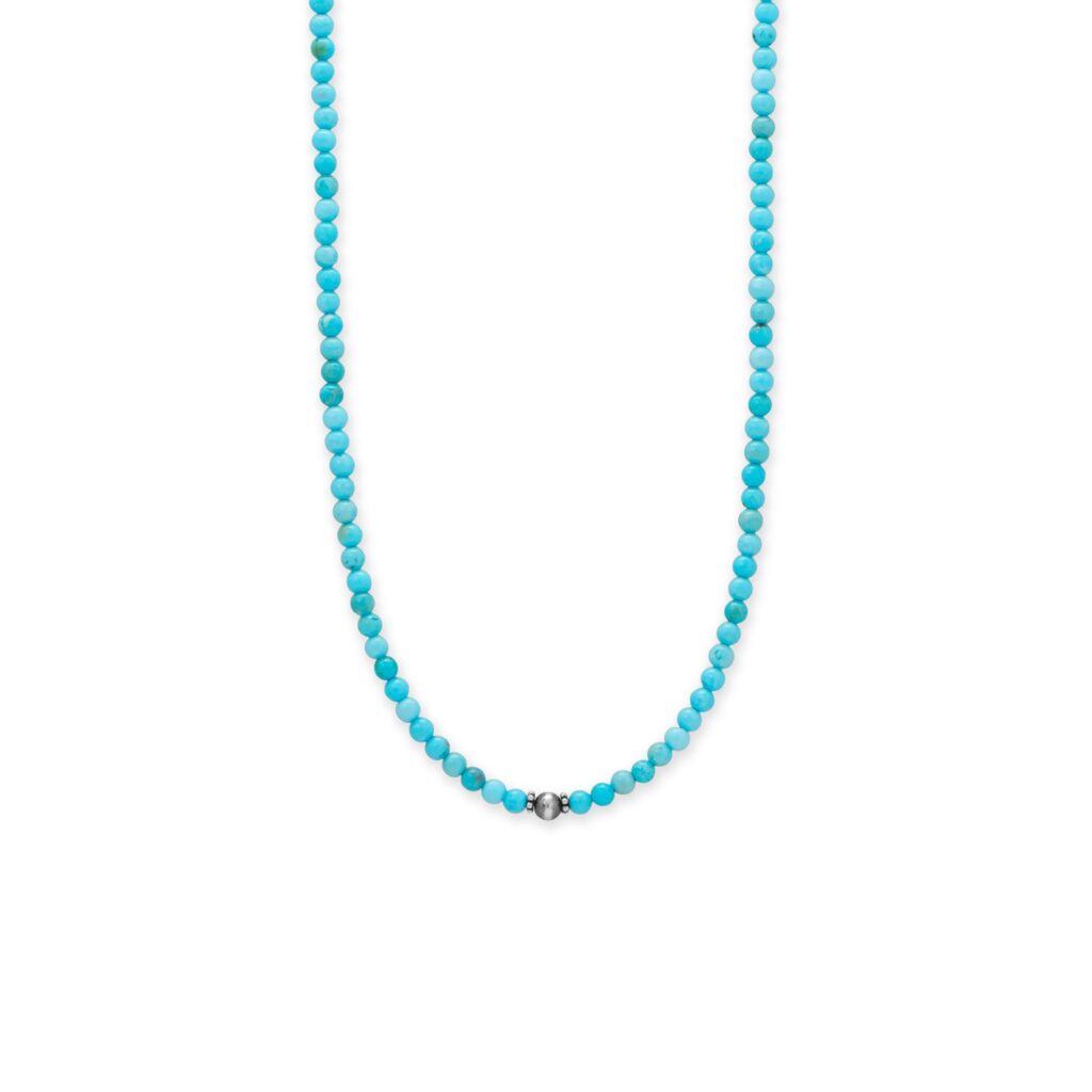 16 + 2 Stabilized Magnesite and Oxidized Bead Necklace
