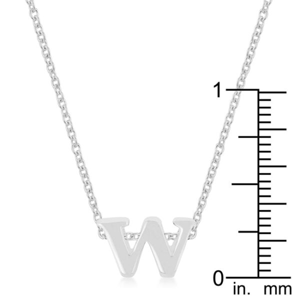 Initial W pendant with an 18 Inch + 2 Inch Extender link chain and lobster clasp.