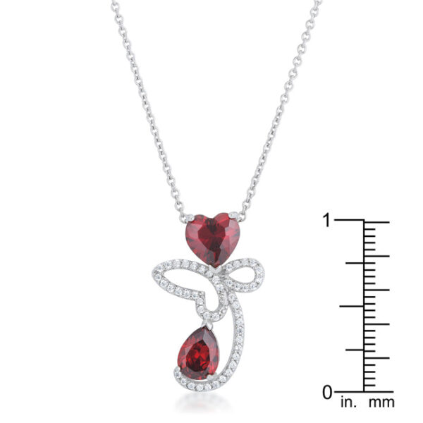 Abstract heart drop necklace with an 18-inch chain, a 2-inch extender and a lobster clasp.